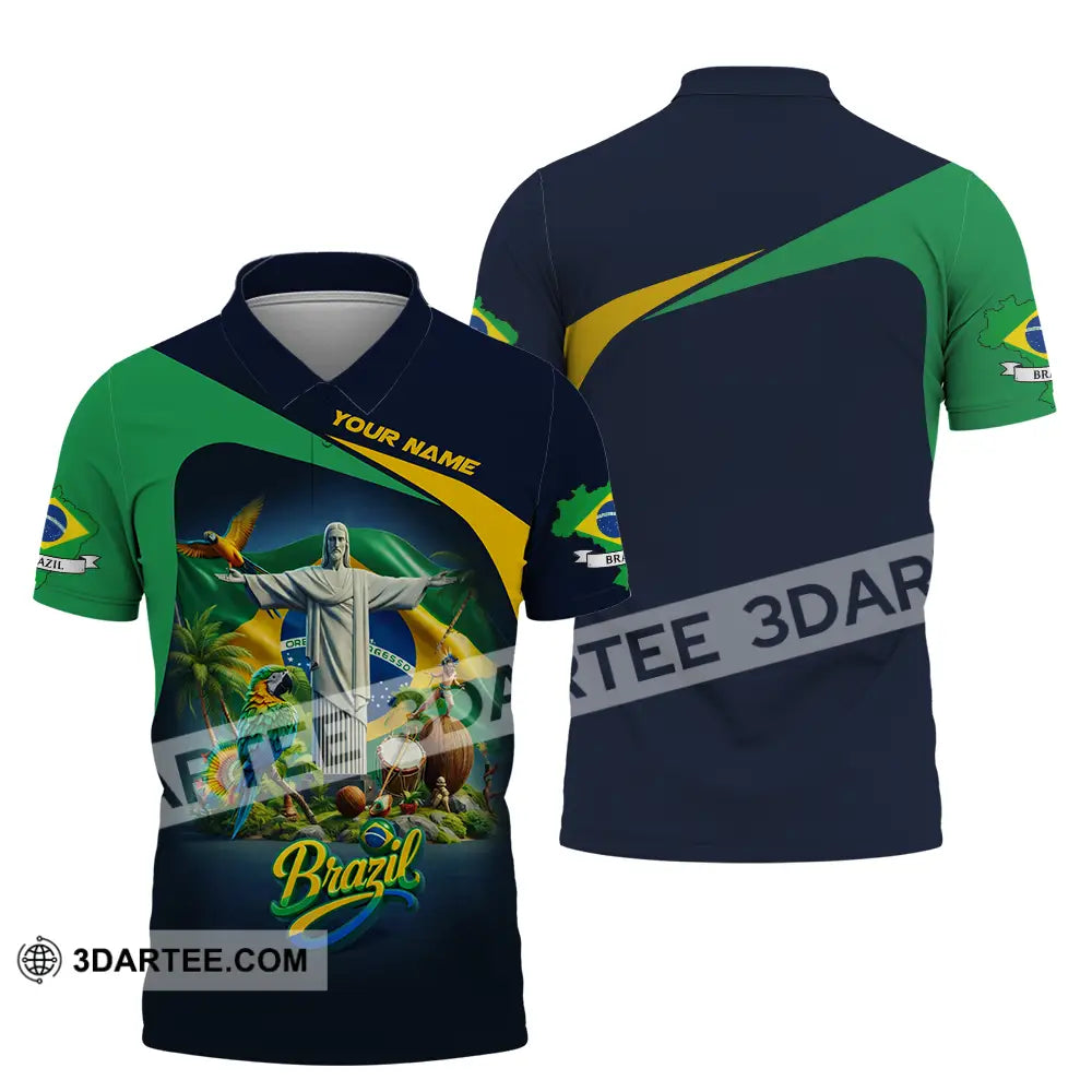 Unisex Shirt - Custom Brazil 3D Shirt Polo Shirt / S T-shirt