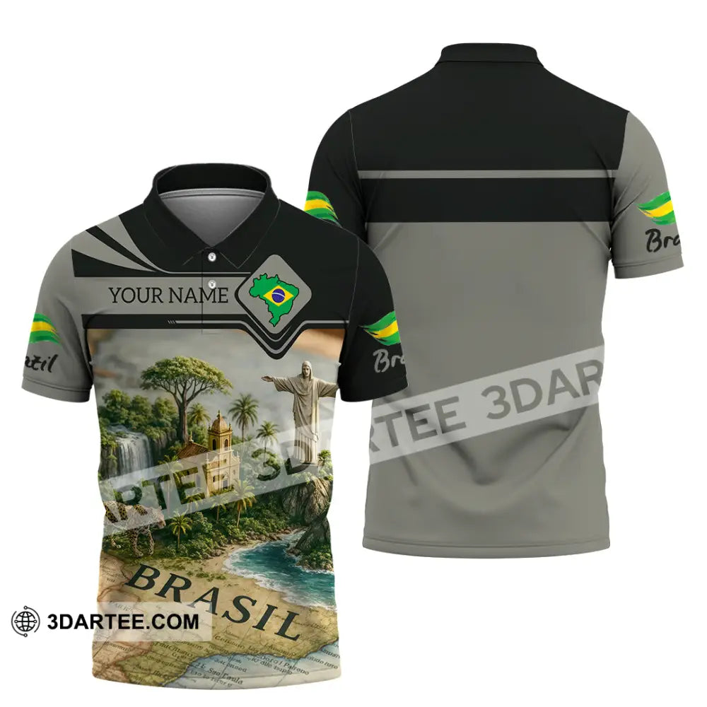 Unisex Shirt - Custom Brazil 3D Shirt Polo Shirt / S T-shirt