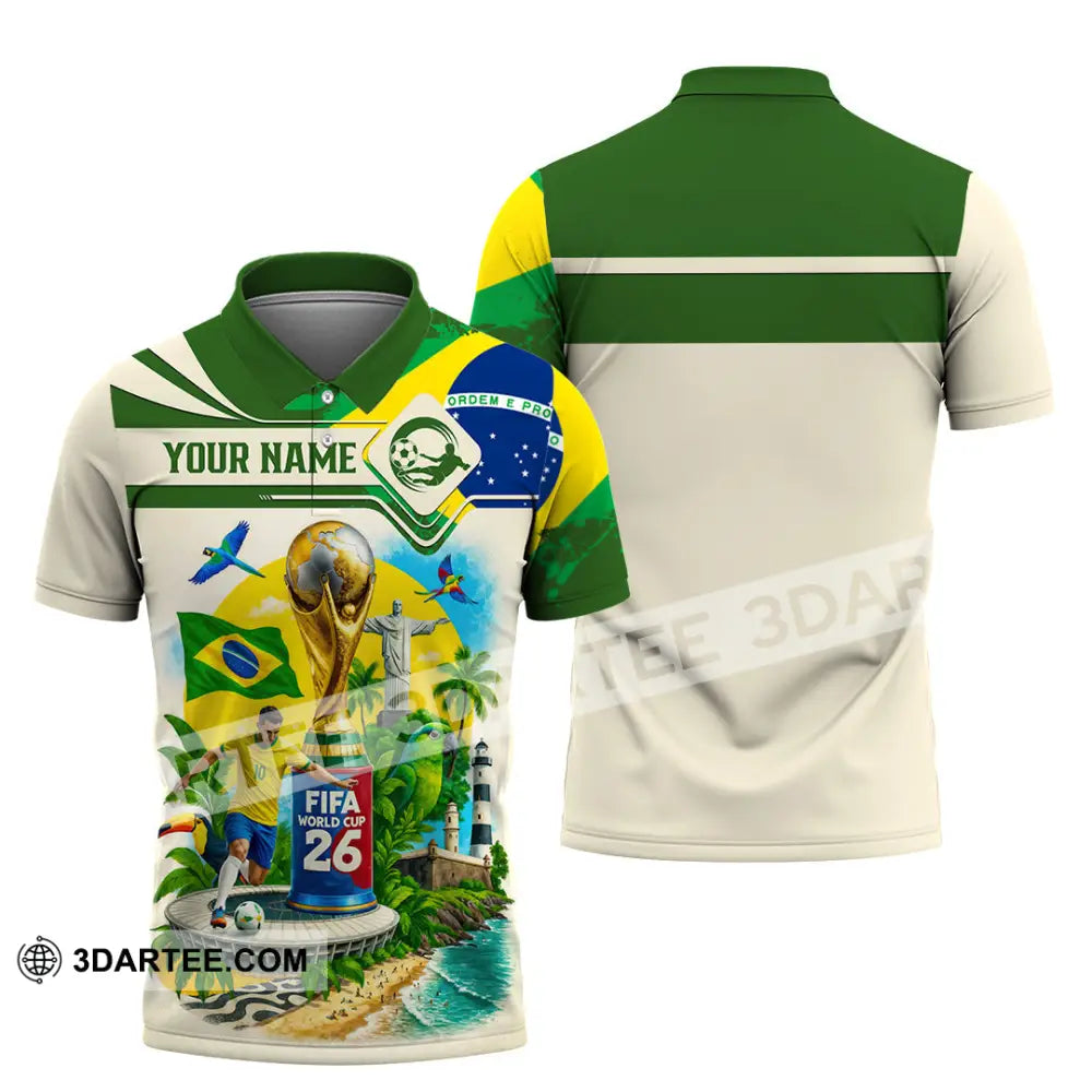 Unisex Shirt - Custom Brazil Fifa World Cup 2026 3D Shirt Polo Shirt / S T-shirt