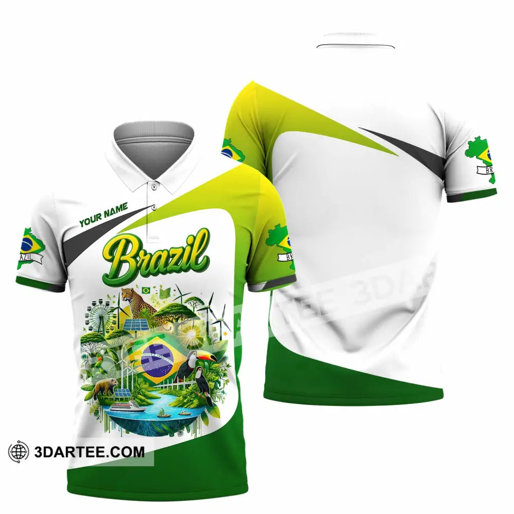 Unisex Shirt - Custom Brazil 3D Shirt Polo Shirt / S T-shirt