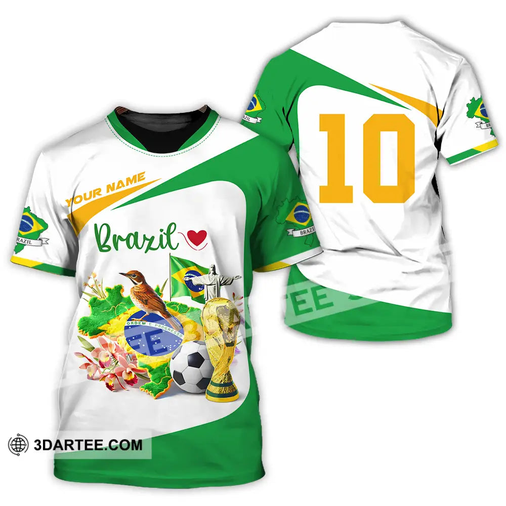 Unisex Shirt - Custom Brazil 3D Shirt T-Shirt / S T-shirt