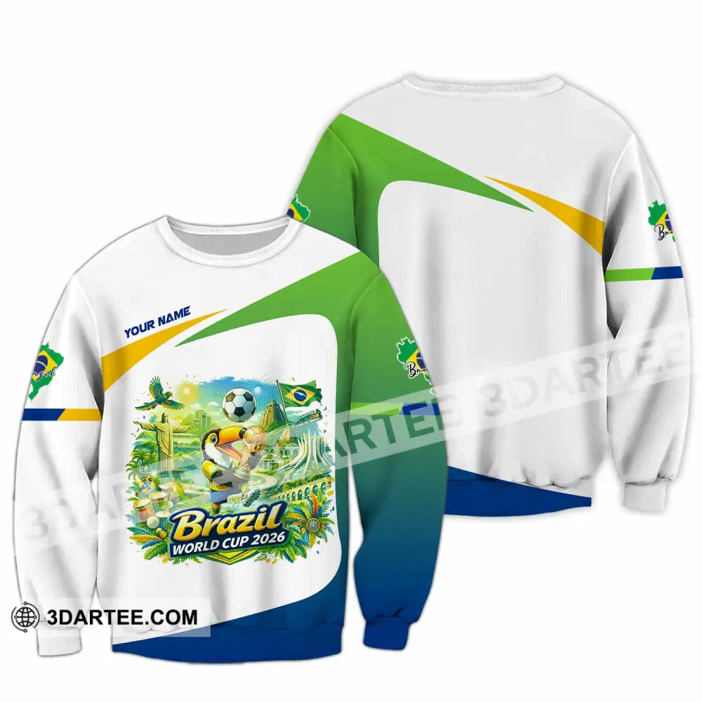 Unisex Shirt - Custom Brazil Fifa World Cup 2026 3D Shirt Long Sleeve / S T-shirt