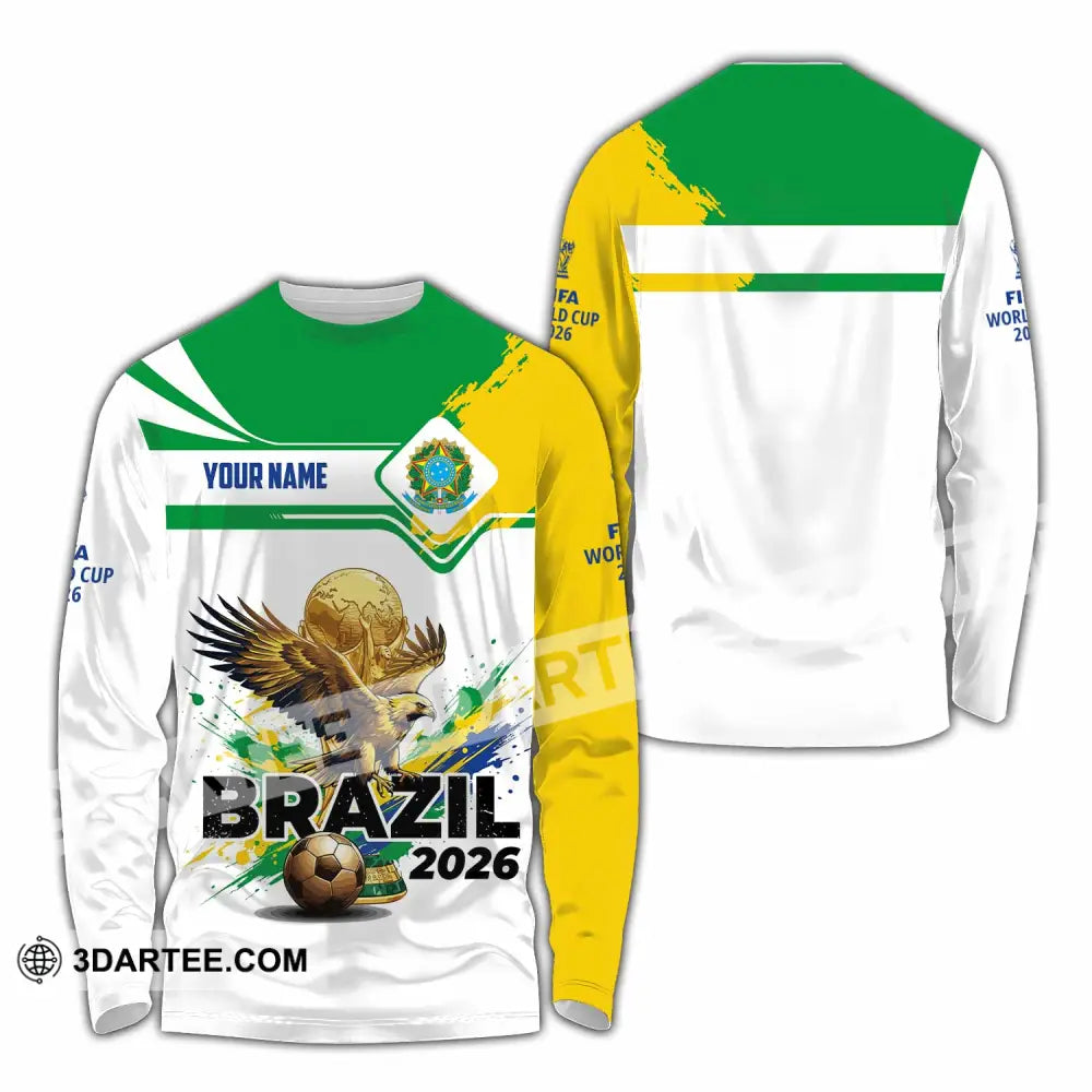Unisex Shirt - Custom Brazil Fifa World Cup 2026 3D Shirt Long Sleeve Shirt / S T-shirt