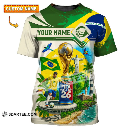 Unisex Shirt - Custom Brazil Fifa World Cup 2026 3D Shirt T-shirt