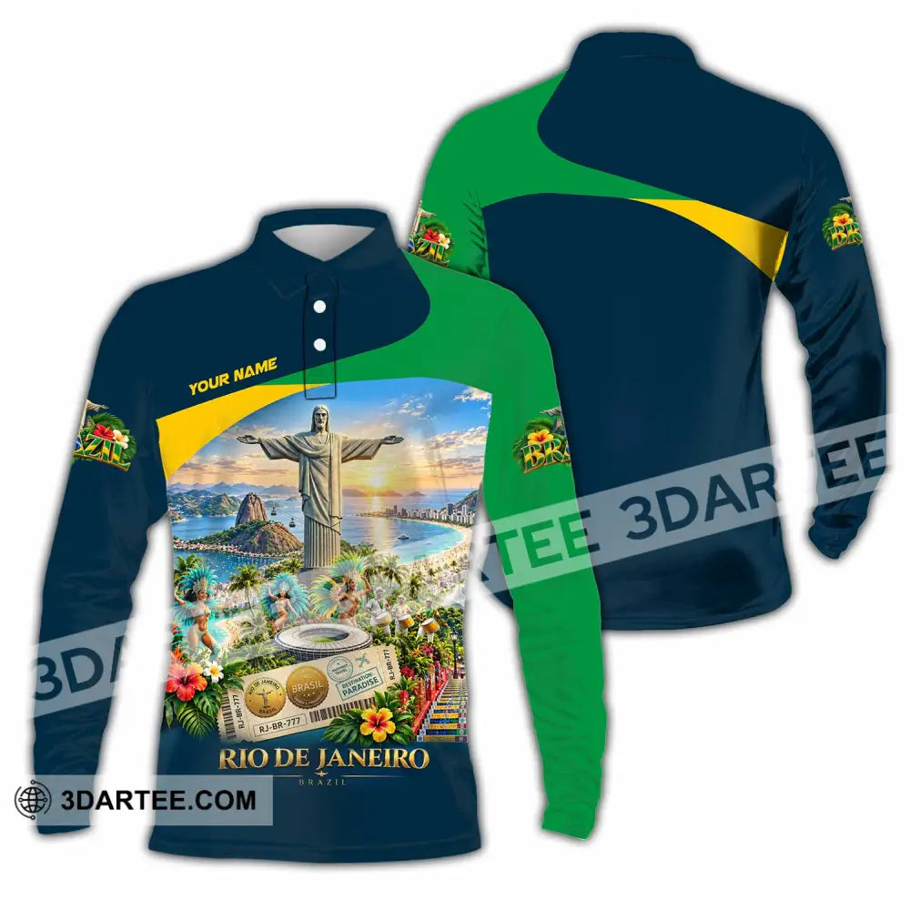 Unisex Shirt - Custom Brazil Shirt - Long Sleeve Polo / S - T-shirt