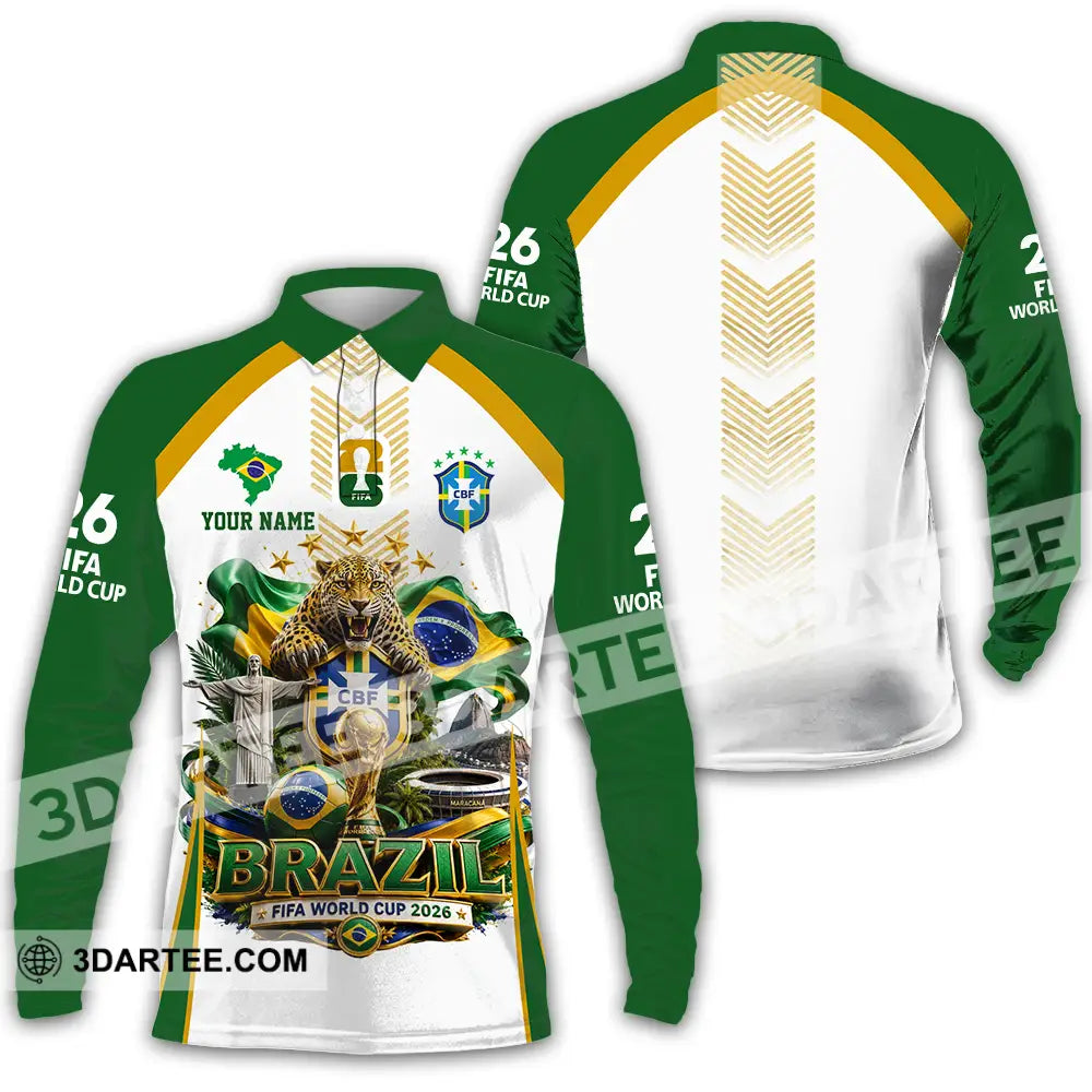 Unisex Shirt - Custom Brazil World Cup 2026 Shirt - Long Sleeve Polo / S - T-shirt