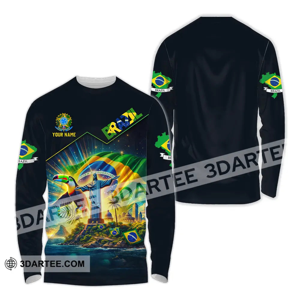 Unisex Shirt - Custom Brazil World Cup 2026 3D Shirt Long Sleeve Shirt / S T-shirt