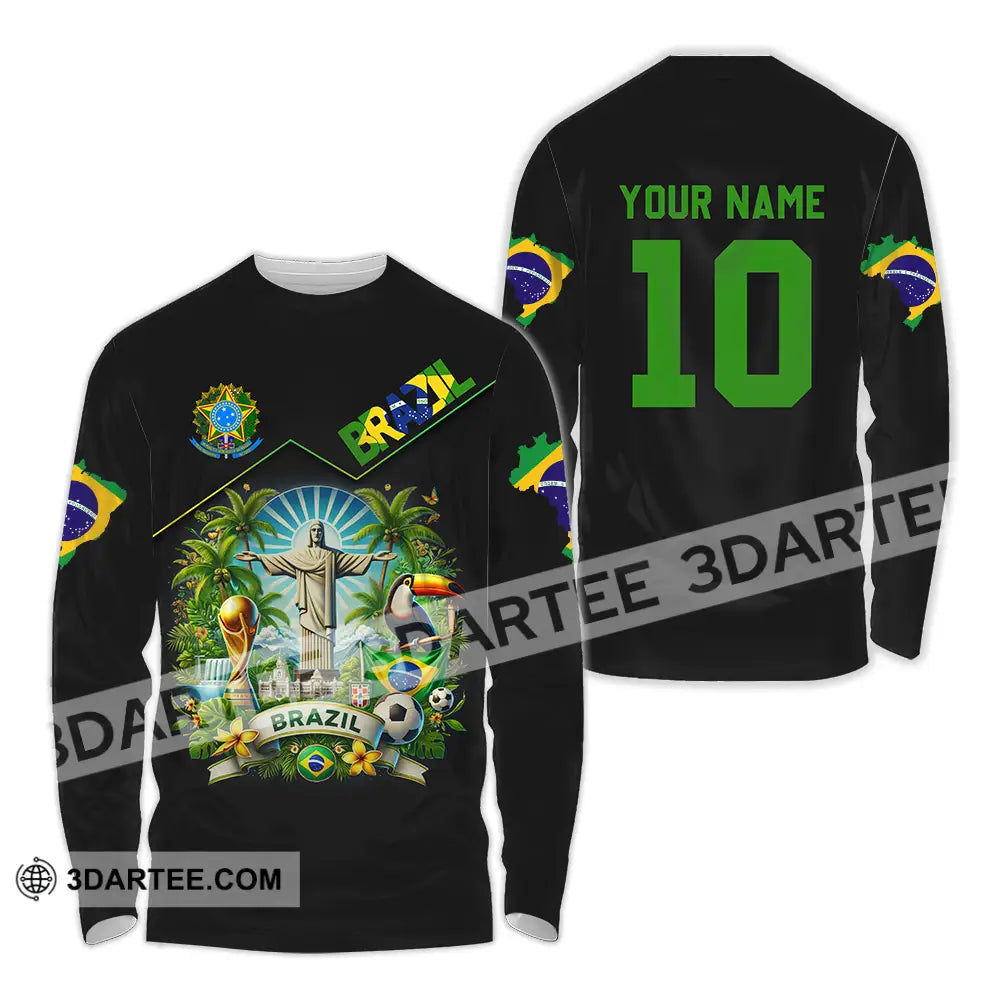 Unisex Shirt - Custom Brazil World Cup 2026 3D Shirt Long Sleeve Shirt / S T-shirt