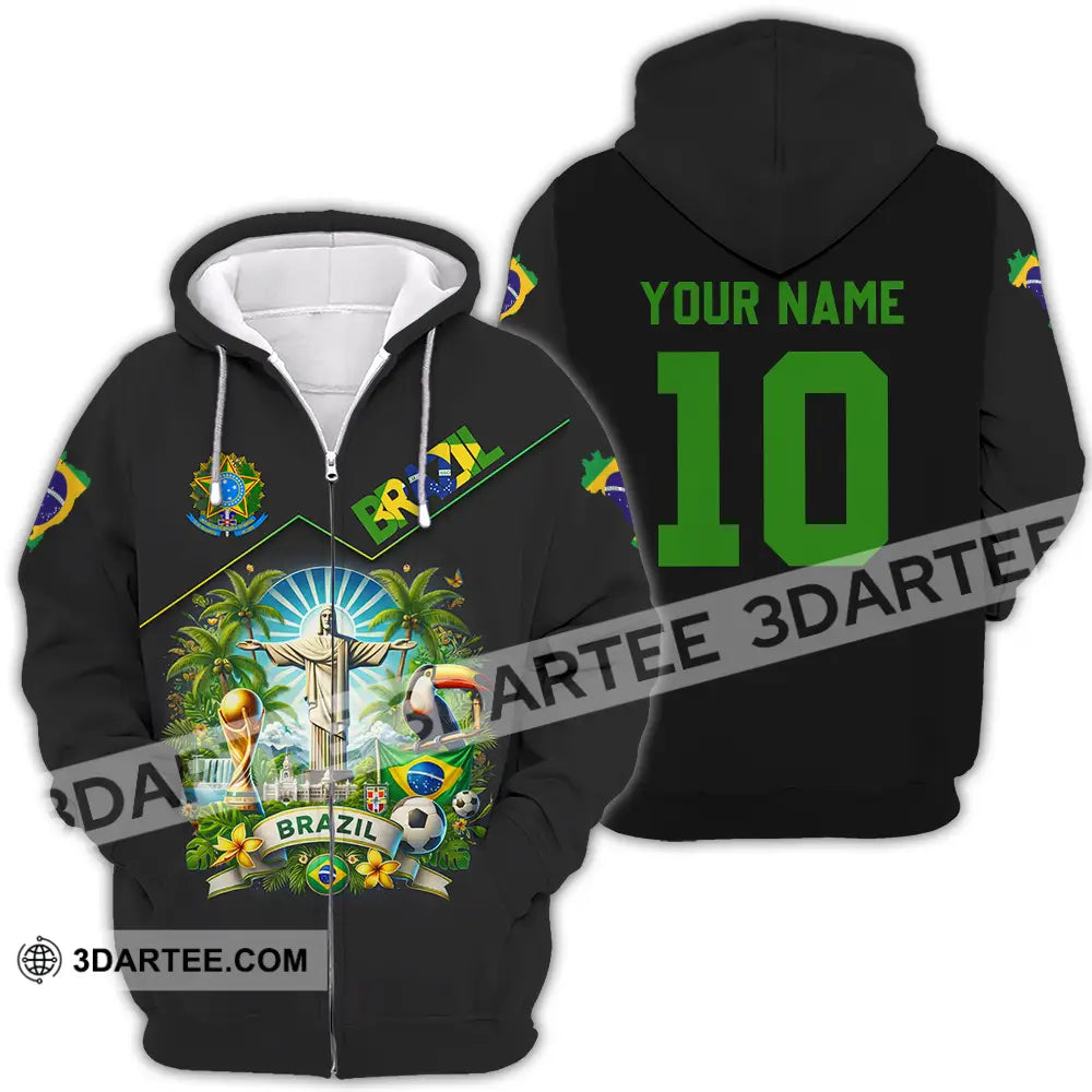 Unisex Shirt - Custom Brazil World Cup 2026 3D Shirt Zipper Hoodie / S T-shirt