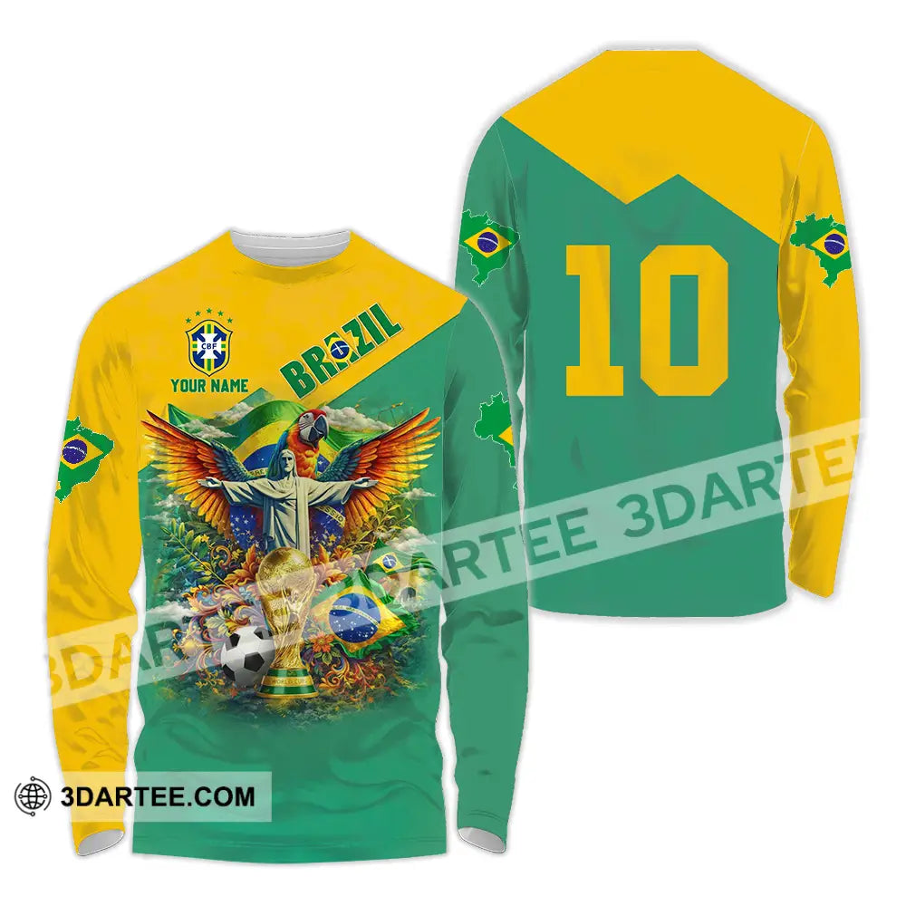 Unisex Shirt - Custom Brazil World Cup 3D Shirt Long Sleeve Shirt / S T-shirt