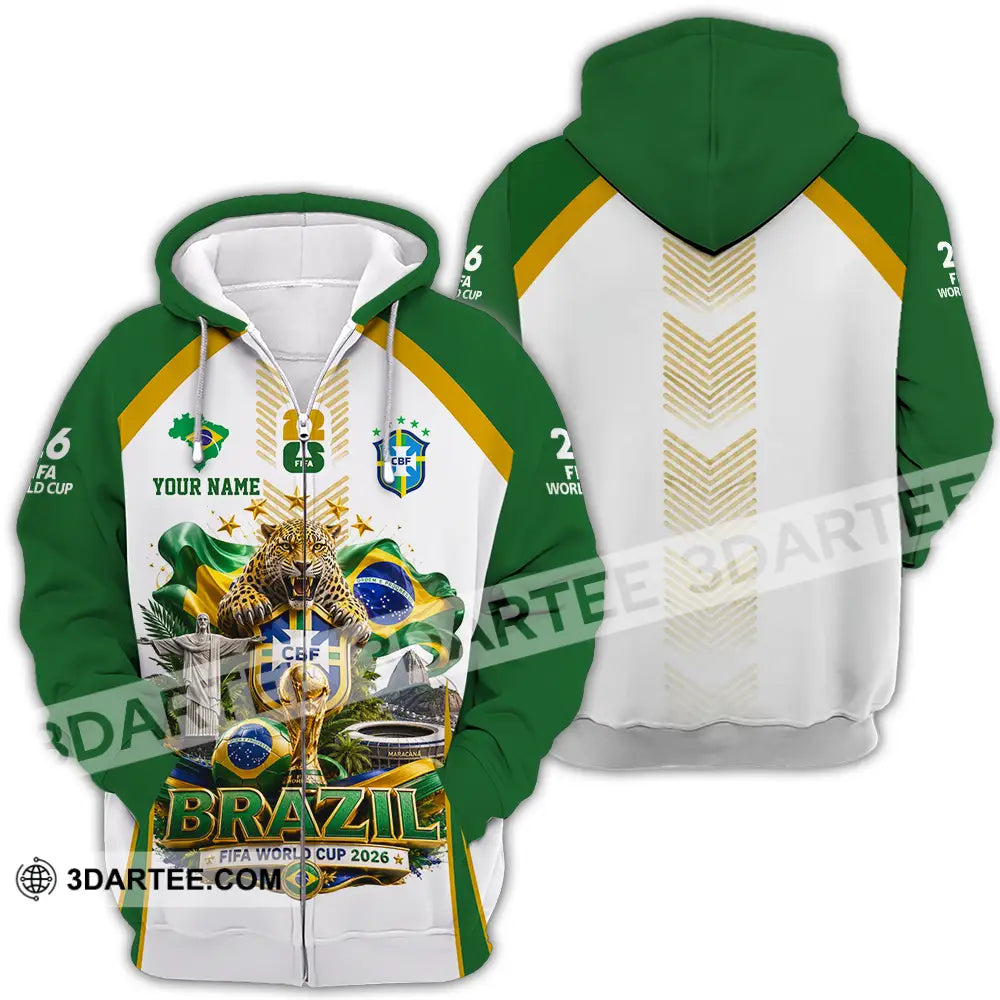 Unisex Shirt - Custom Brazil World Cup 2026 Shirt - Zipper Hoodie / S - T-shirt