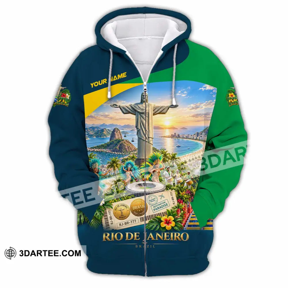 Unisex Shirt - Custom Brazil Shirt - Zipper Hoodie / S - T-shirt