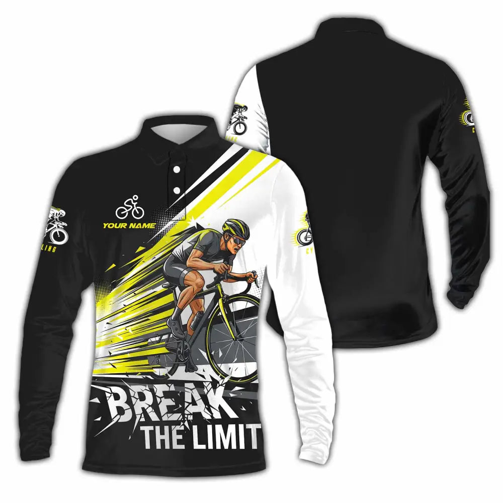 Unisex Shirt - Custom Break The Limit Biker Shirt Long Sleeve Polo / S T-shirt
