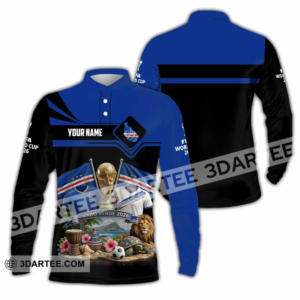 Unisex Shirt - Custom Cabo Verde World Cup 2026 3D Shirt - Long Sleeve Polo / S - T-shirt
