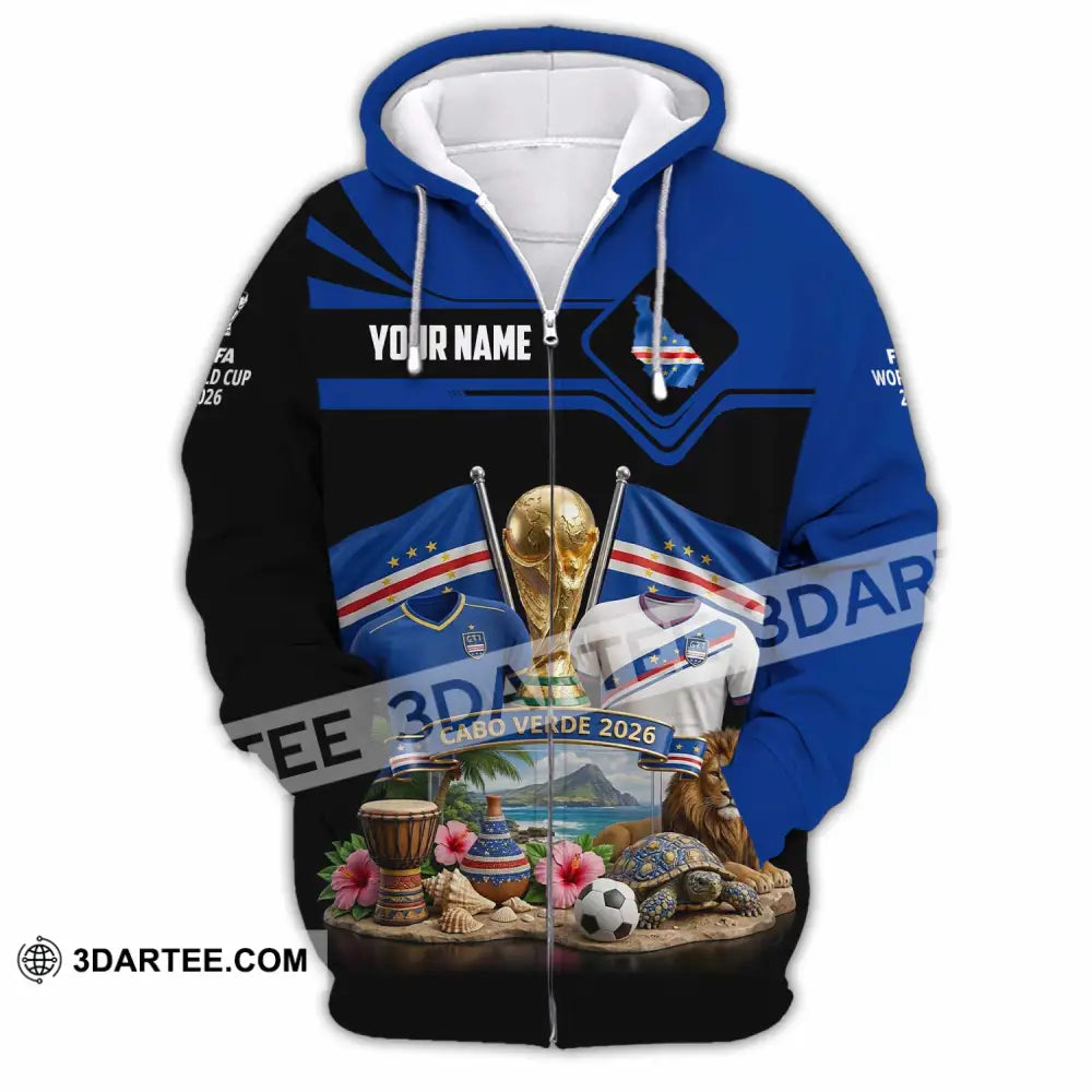 Unisex Shirt - Custom Cabo Verde World Cup 2026 3D Shirt - Zipper Hoodie / S - T-shirt