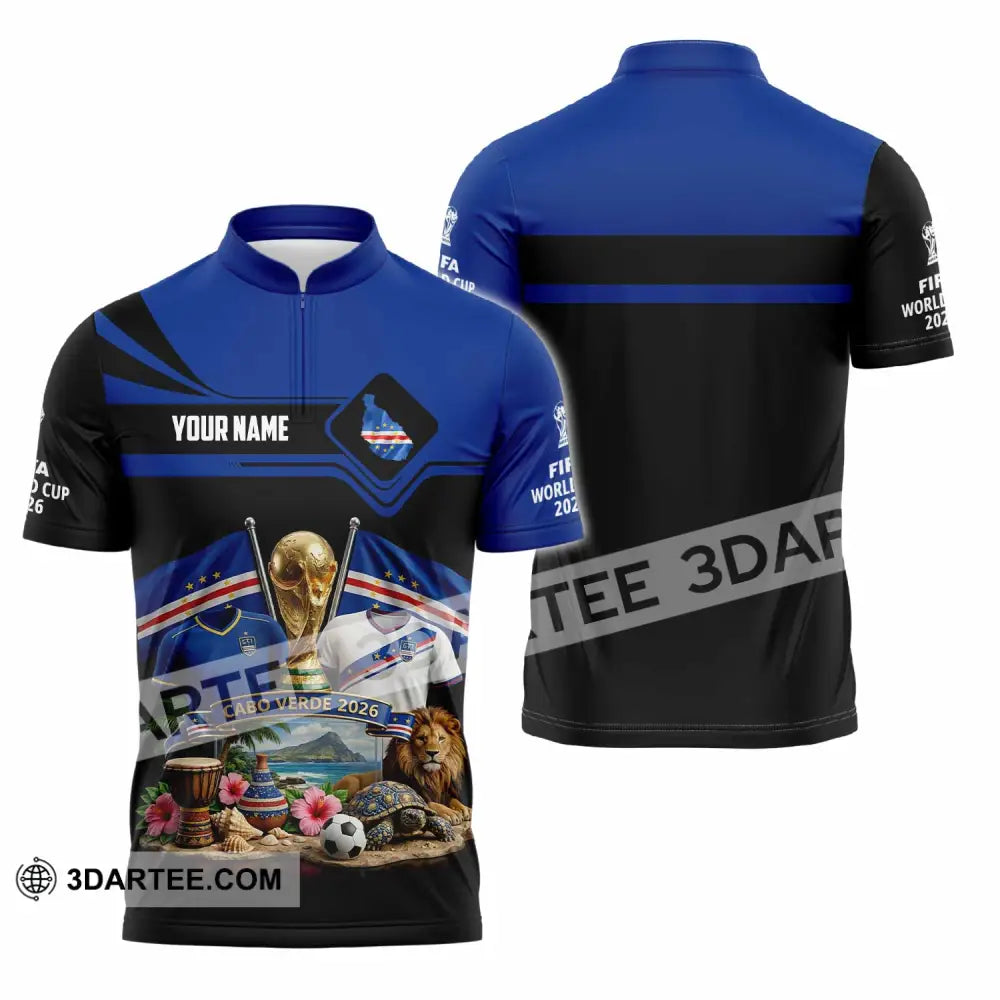 Unisex Shirt - Custom Cabo Verde World Cup 2026 3D Shirt - Zipper Polo Shirt / S - T-shirt