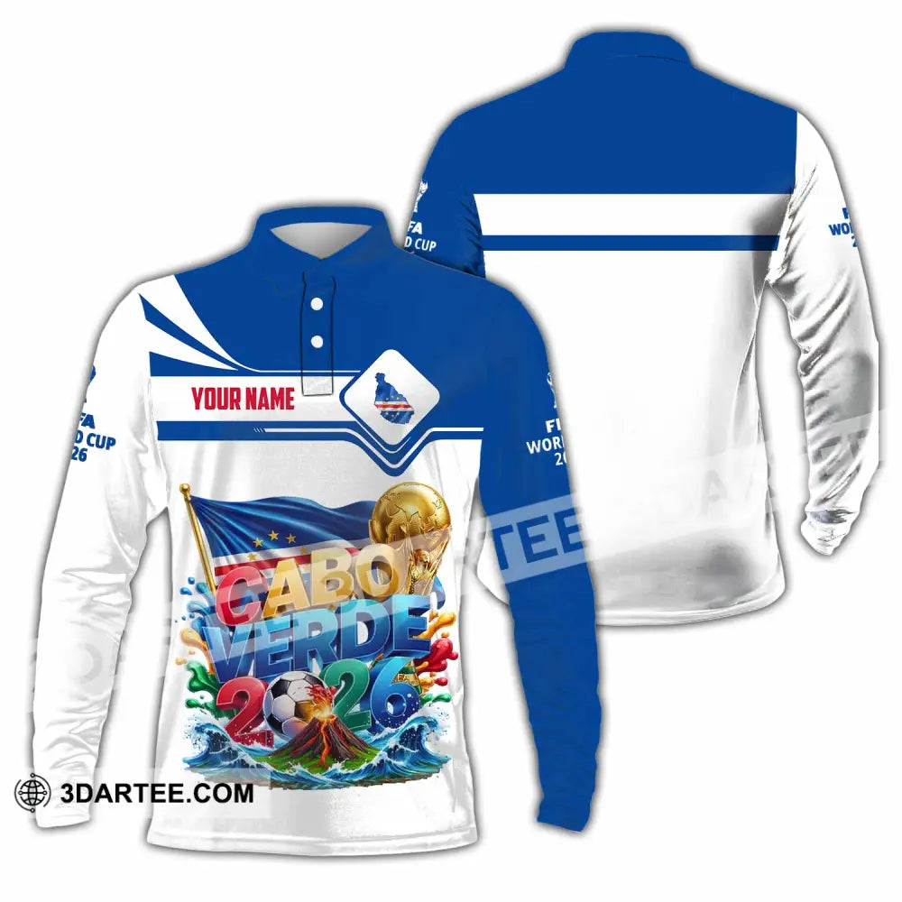 Unisex Shirt - Custom Cabo Verde World Cup 2026 Shirt - Long Sleeve Polo / S - T-shirt
