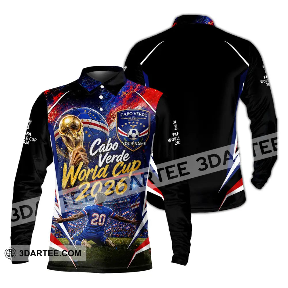 Unisex Shirt - Custom Cabo Verde World Cup 2026 Shirt - Long Sleeve Polo / S - T-shirt