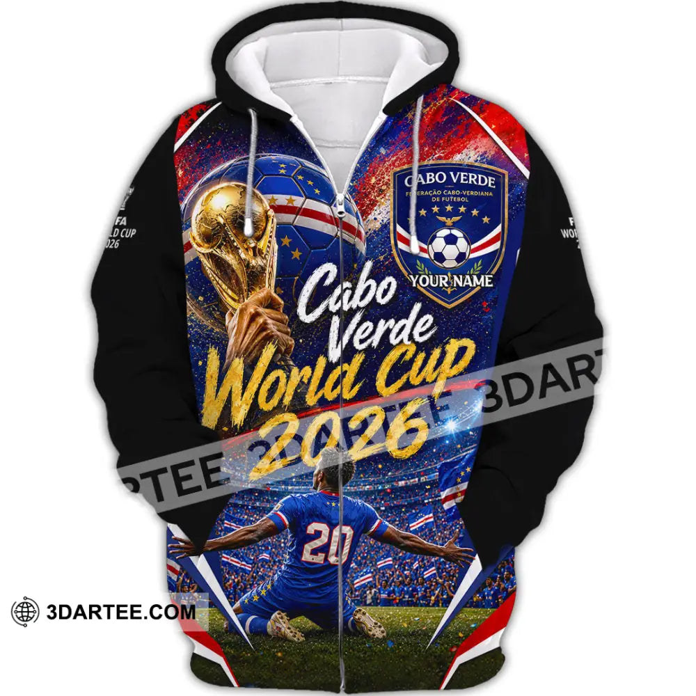 Unisex Shirt - Custom Cabo Verde World Cup 2026 Shirt - Zipper Hoodie / S - T-shirt