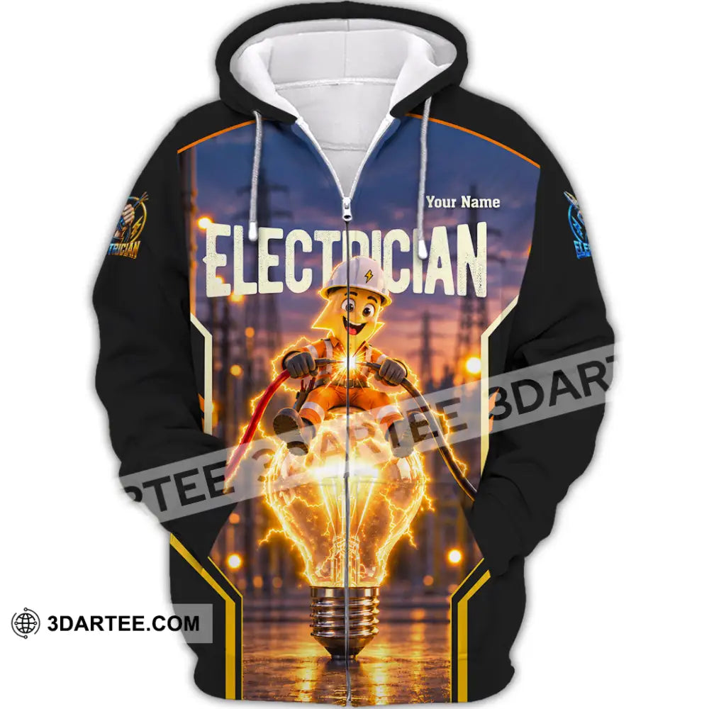 Unisex Shirt - Custom Call Me Electrician Shirt - Zipper Hoodie / S - T-shirt
