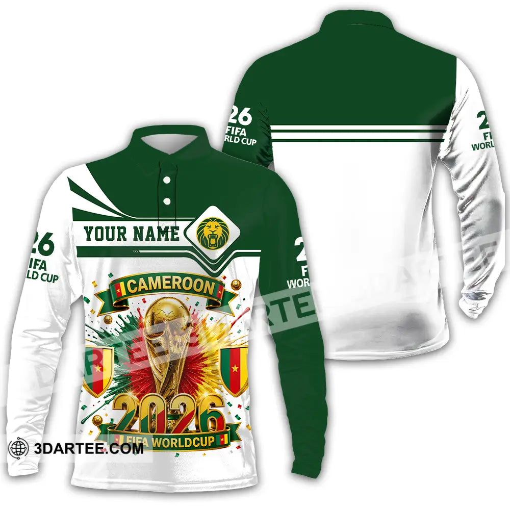 Unisex Shirt - Custom Cameroon World Cup 2026 Shirt - Long Sleeve Polo / S - T-shirt