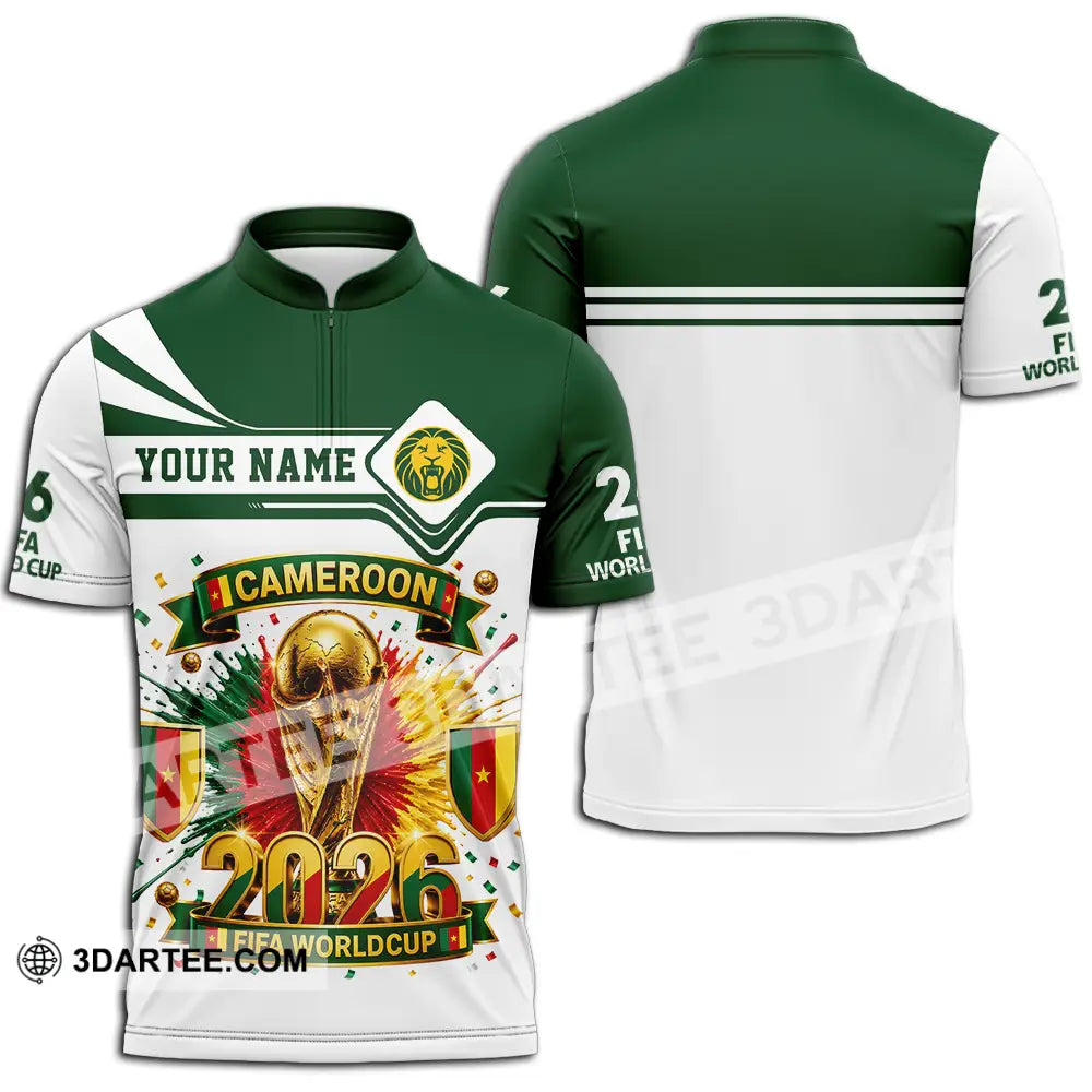 Unisex Shirt - Custom Cameroon World Cup 2026 Shirt - Zipper Polo Shirt / S - T-shirt