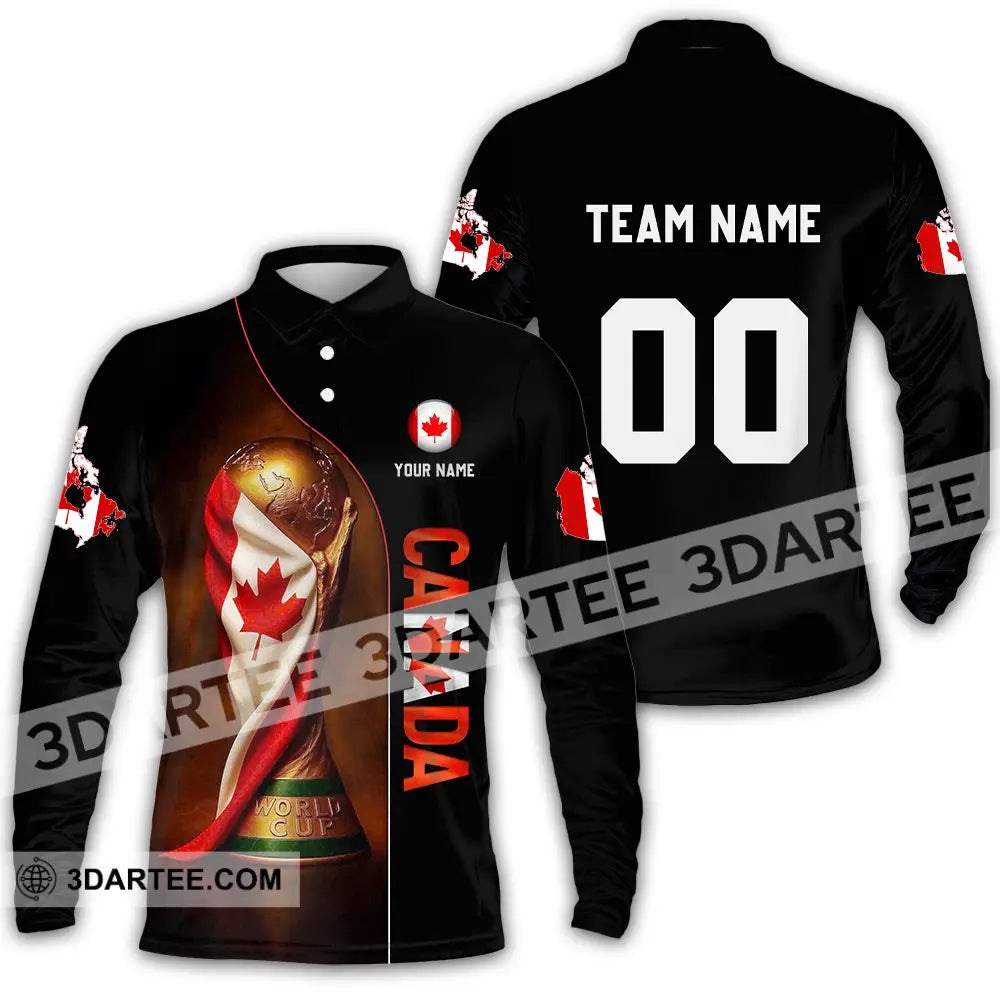 Unisex Shirt - Custom Canada World Cup 2026 3D Shirt Long Sleeve Polo / S T-shirt