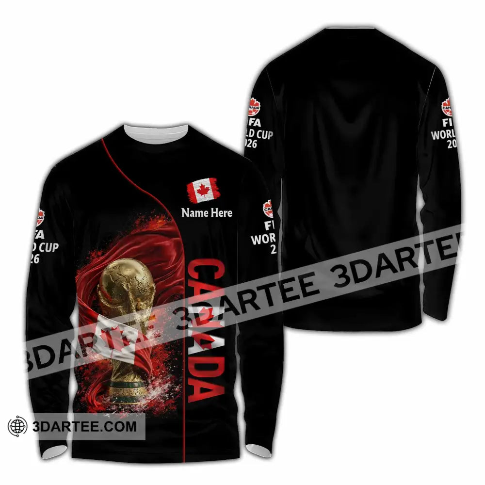 Unisex Shirt - Custom World Cup 2026 Canada 3D Shirt - Long Sleeve Shirt / S - T-shirt