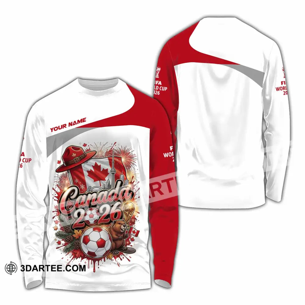 Unisex Shirt - Custom Canada World Cup 2026 3D Shirt - Long Sleeve Shirt / S - T-shirt