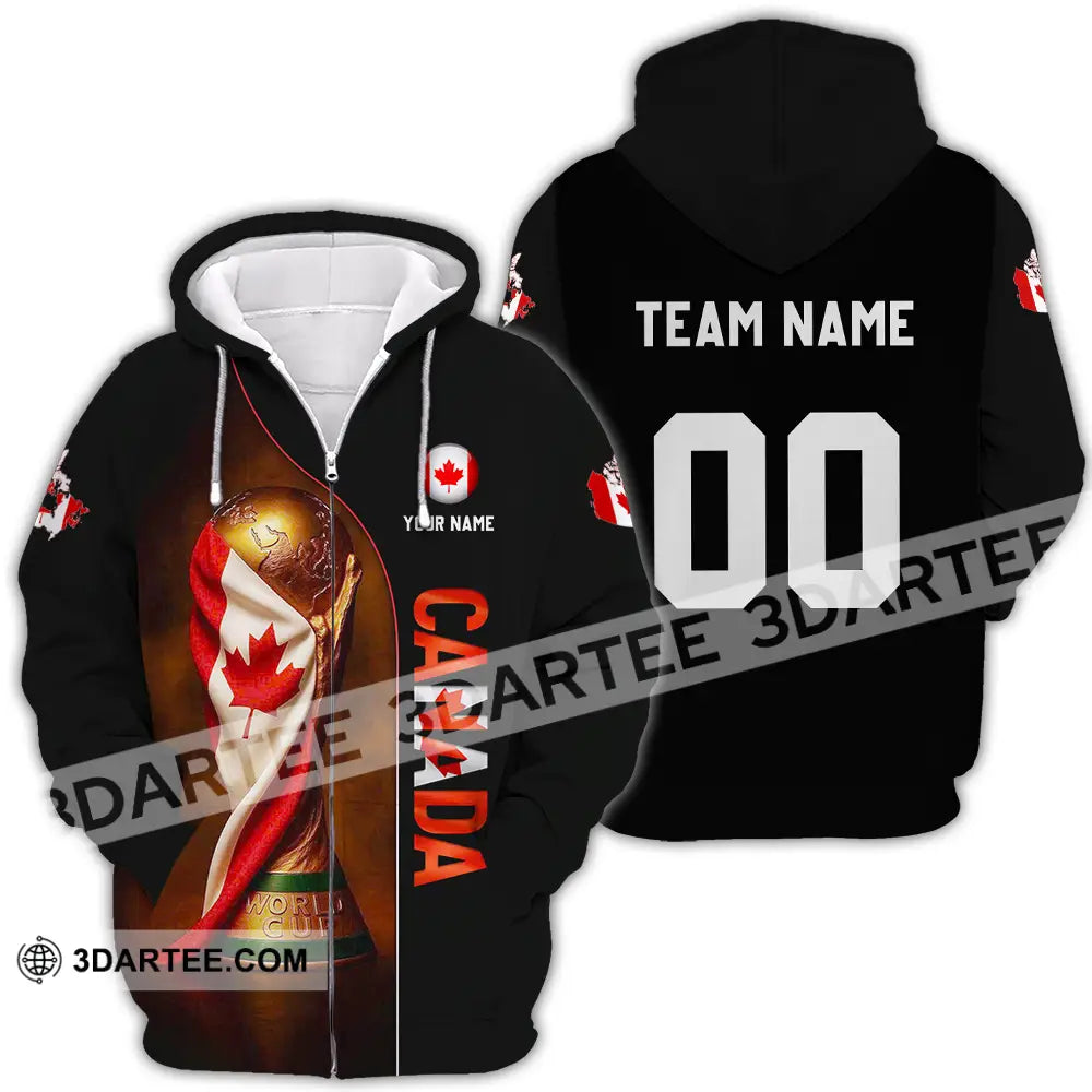 Unisex Shirt - Custom Canada World Cup 2026 3D Shirt Zipper Hoodie / S T-shirt