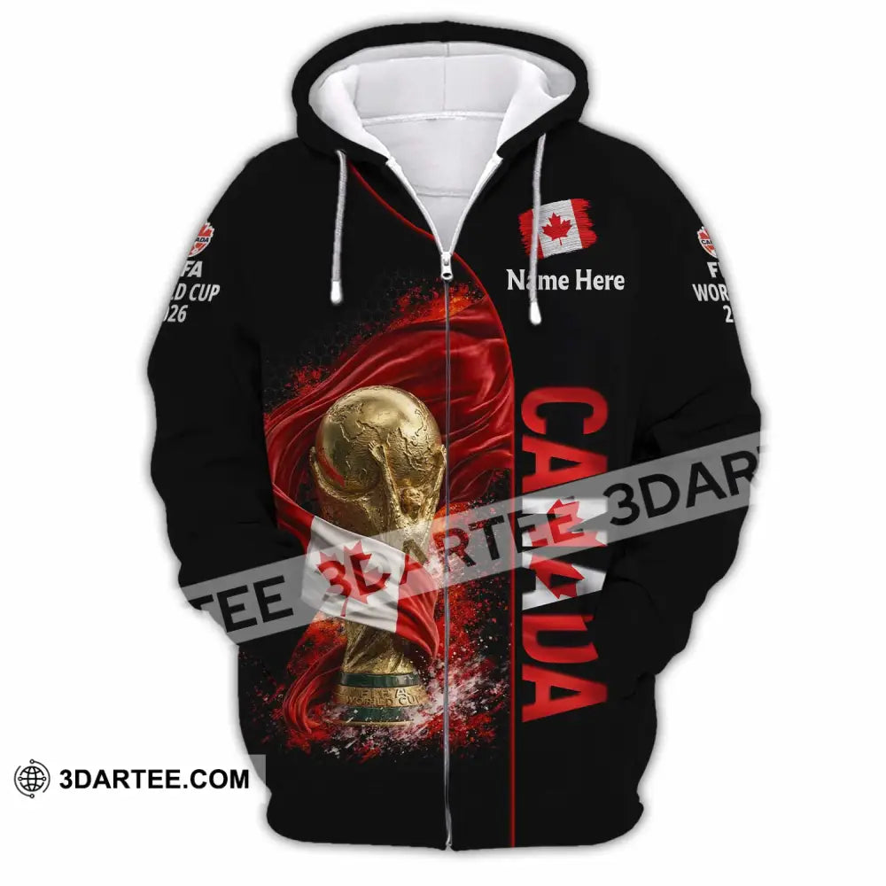 Unisex Shirt - Custom World Cup 2026 Canada 3D Shirt - Zipper Hoodie / S - T-shirt