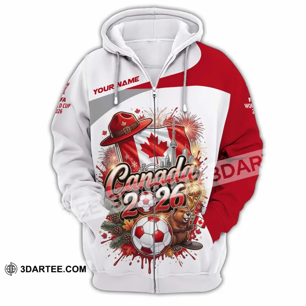 Unisex Shirt - Custom Canada World Cup 2026 3D Shirt - Zipper Hoodie / S - T-shirt