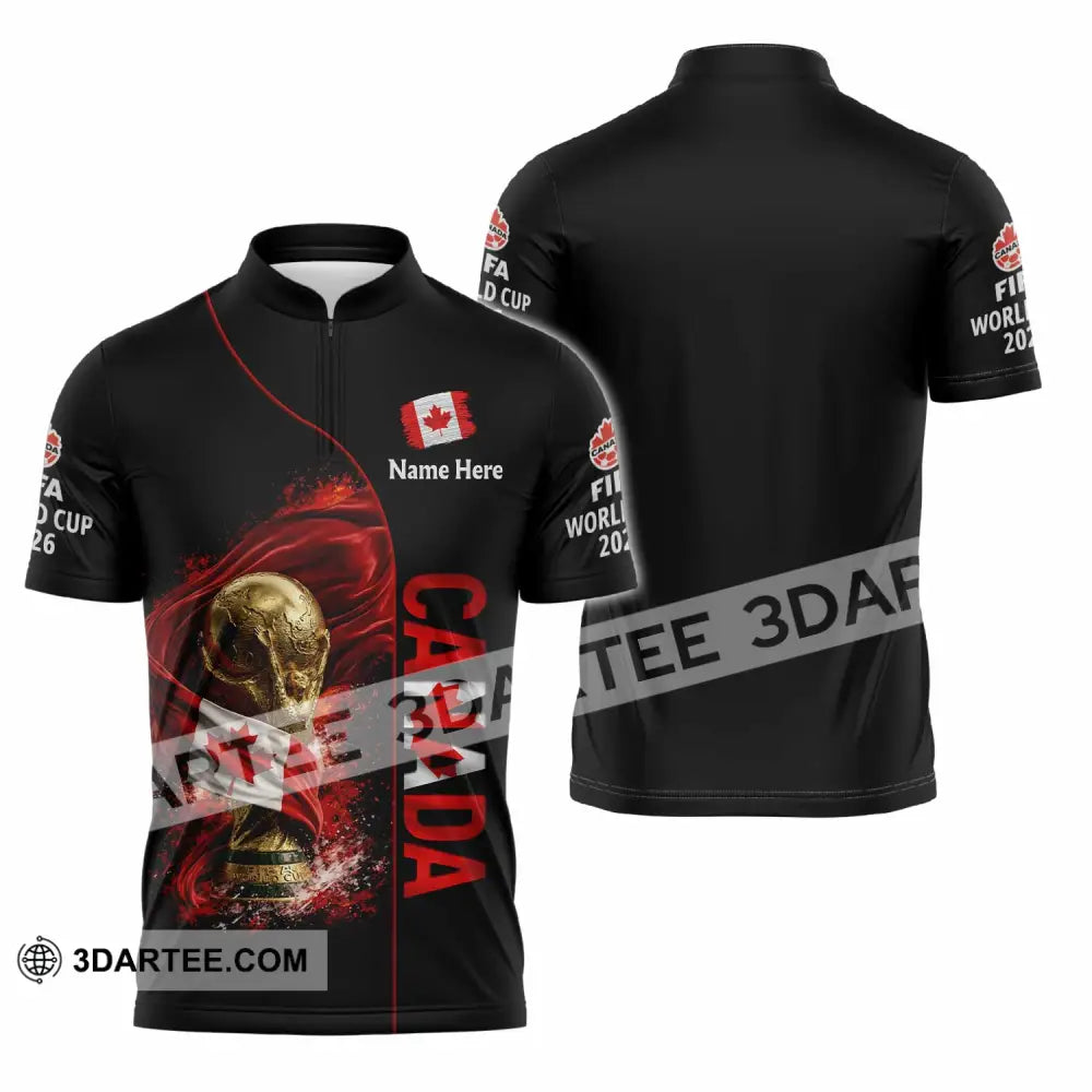 Unisex Shirt - Custom World Cup 2026 Canada 3D Shirt - Zipper Polo Shirt / S - T-shirt