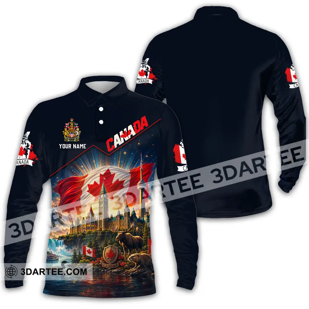 Unisex Shirt - Custom Canada Shirt - Long Sleeve Polo / S - T-shirt