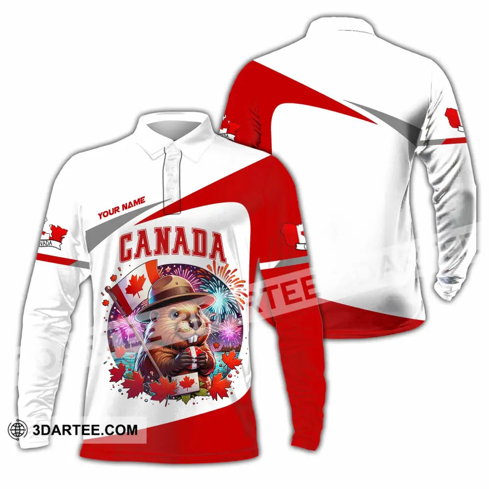 Unisex Shirt - Custom Canada Shirt Long Sleeve Polo / S T-shirt