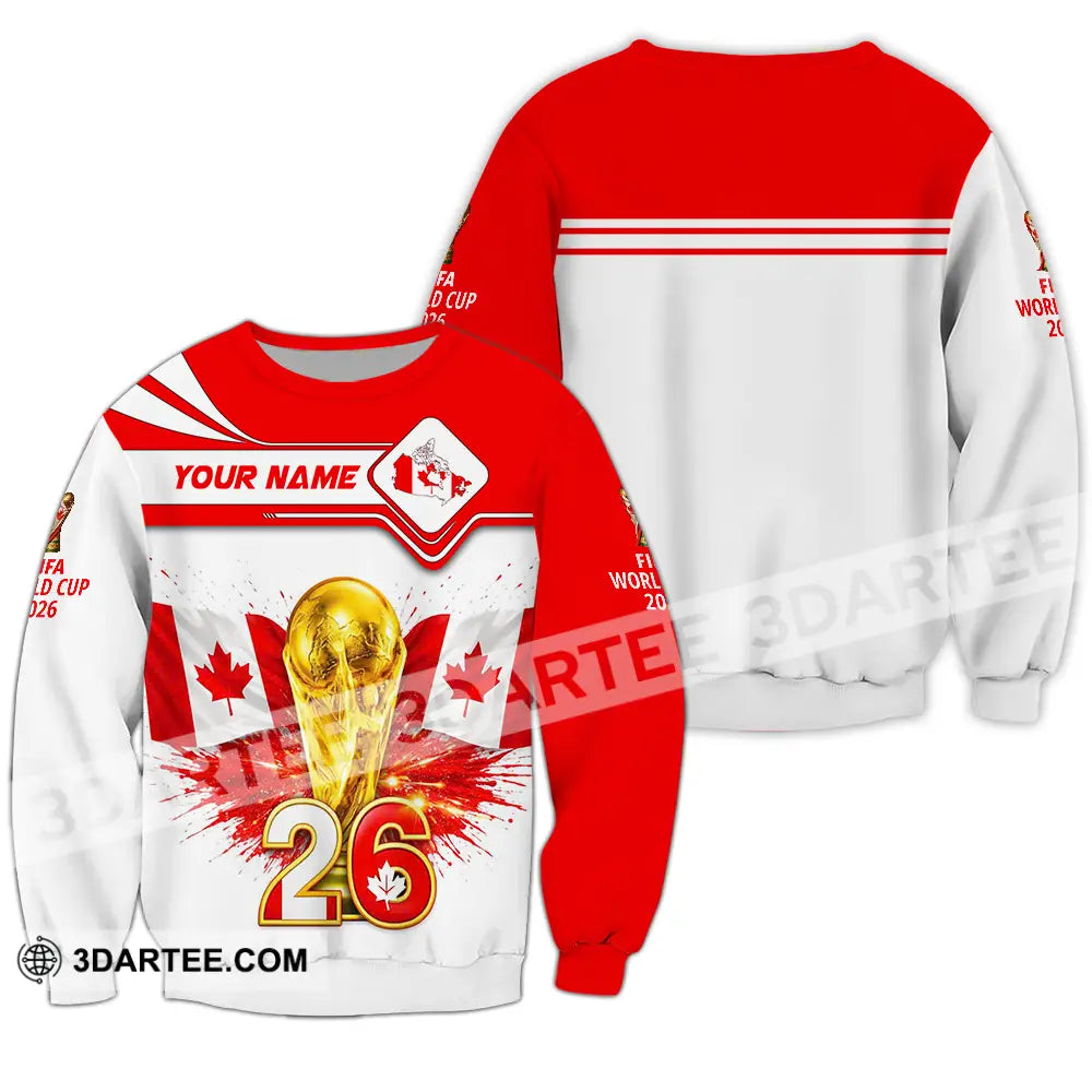 Unisex Shirt - Custom Canada World Cup 2026 3D Shirt Long Sleeve / S T-shirt