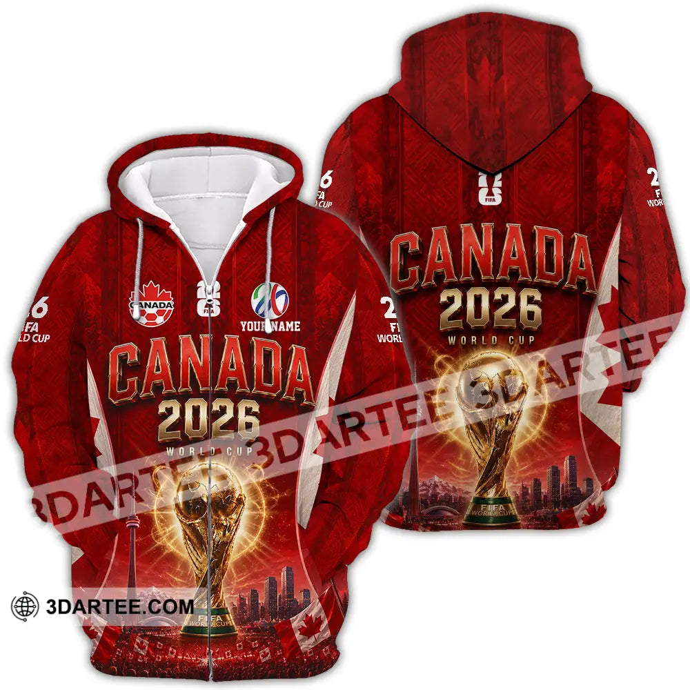Unisex Shirt - Custom Canada World Cup 2026 Shirt - Zipper Hoodie / S - T-shirt