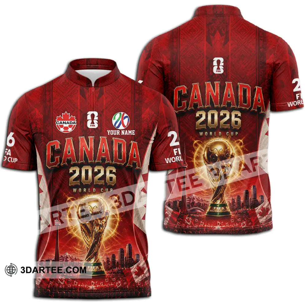 Unisex Shirt - Custom Canada World Cup 2026 Shirt - Zipper Polo Shirt / S - T-shirt