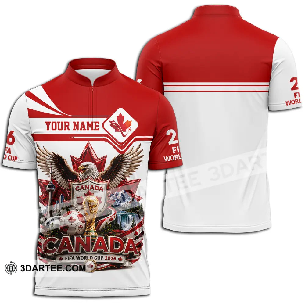 Unisex Shirt - Custom Canada World Cup 2026 Shirt - Zipper Polo Shirt / S - T-shirt