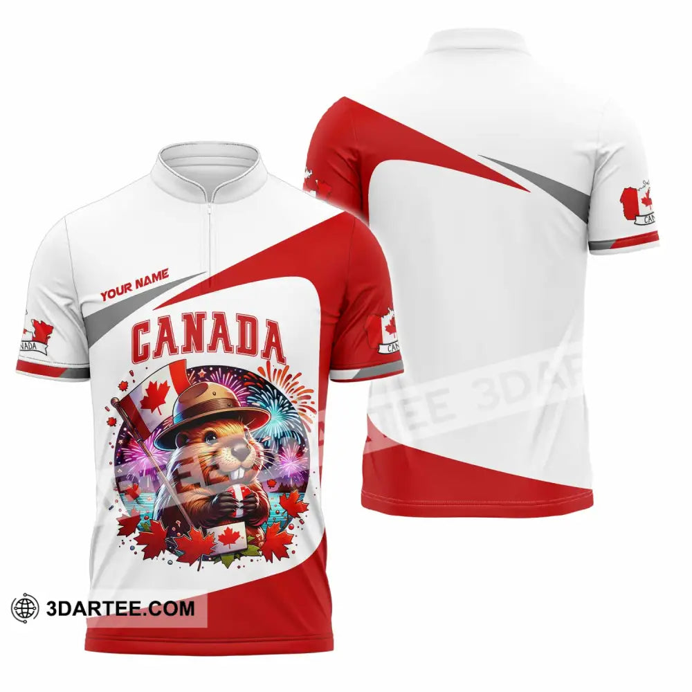 Unisex Shirt - Custom Canada Shirt Zipper Polo Shirt / S T-shirt