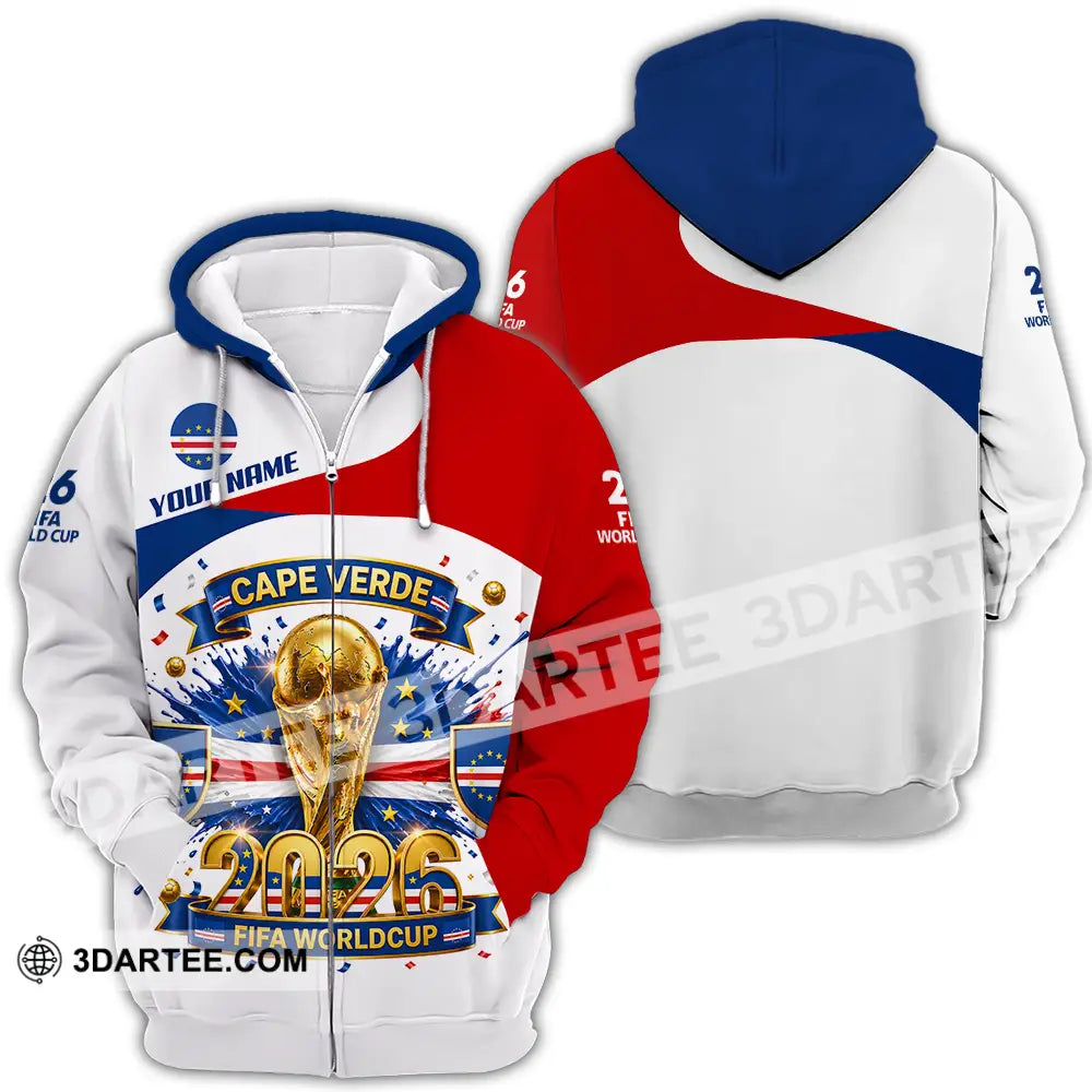 Unisex Shirt - Custom Cape Verde World Cup 2026 3D Shirt - Zipper Hoodie / S - T-shirt