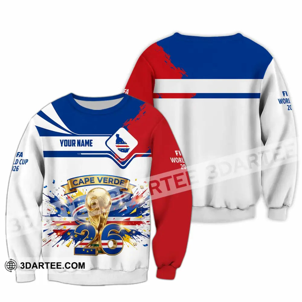 Unisex Shirt - Custom Cape Verde FIFA World Cup 2026 3D Shirt Long Sleeve / S T-shirt