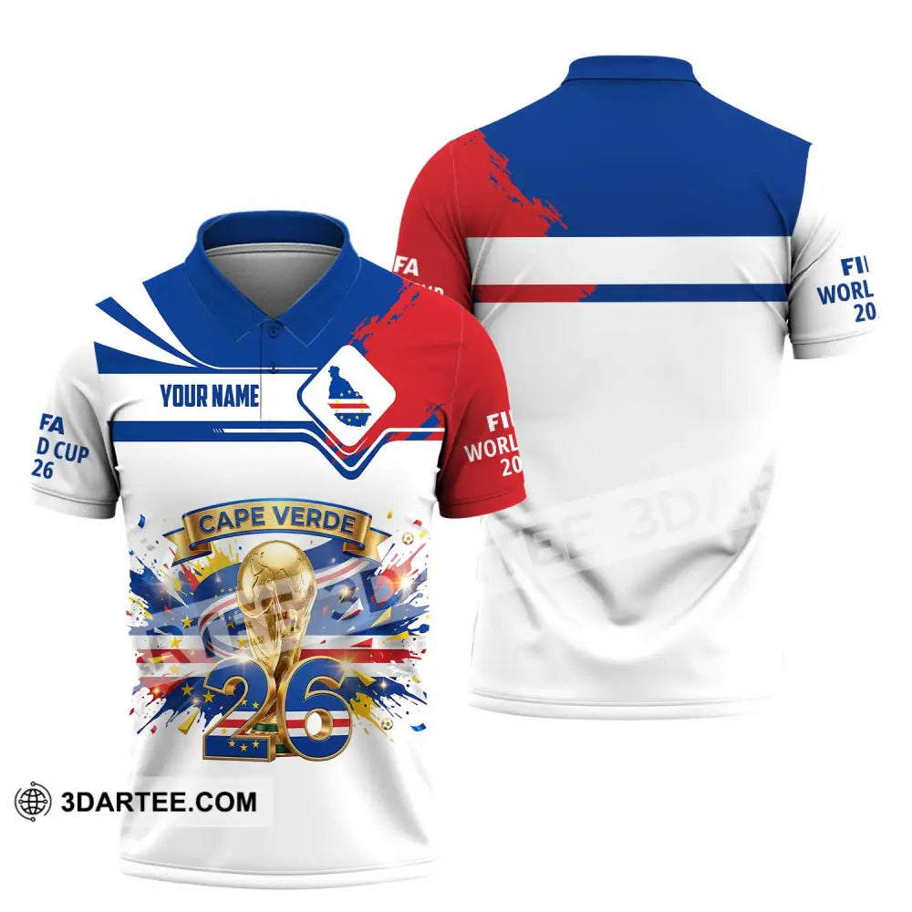 Unisex Shirt - Custom Cape Verde FIFA World Cup 2026 3D Shirt Polo Shirt / S T-shirt