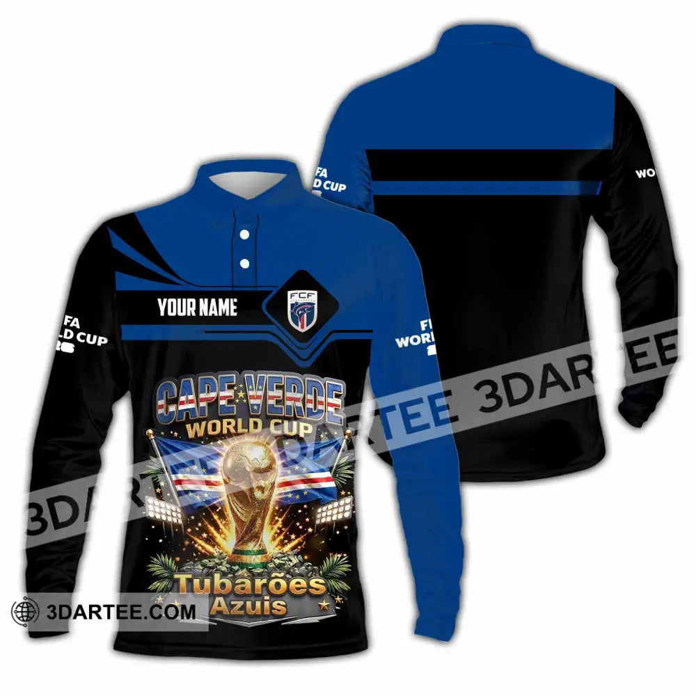 Unisex Shirt - Custom Cape Verde World Cup 2026 Shirt - Long Sleeve Polo / S - T-shirt