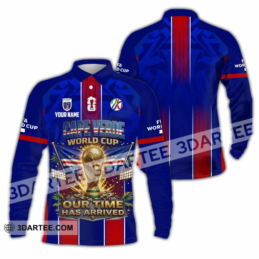 Unisex Shirt - Custom Cape Verde World Cup 2026 Shirt - Long Sleeve Polo / S - T-shirt