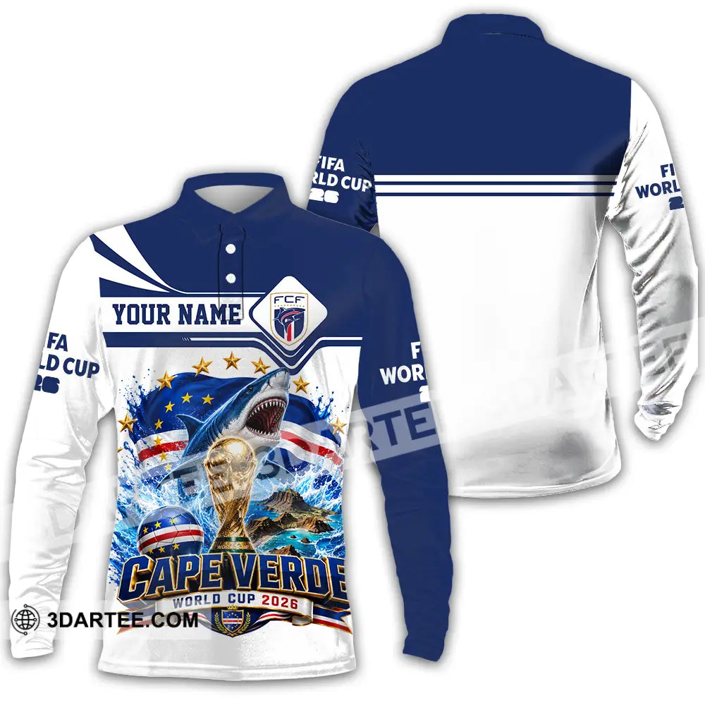 Unisex Shirt - Custom Cape Verde World Cup 2026 Shirt - Long Sleeve Polo / S - T-shirt
