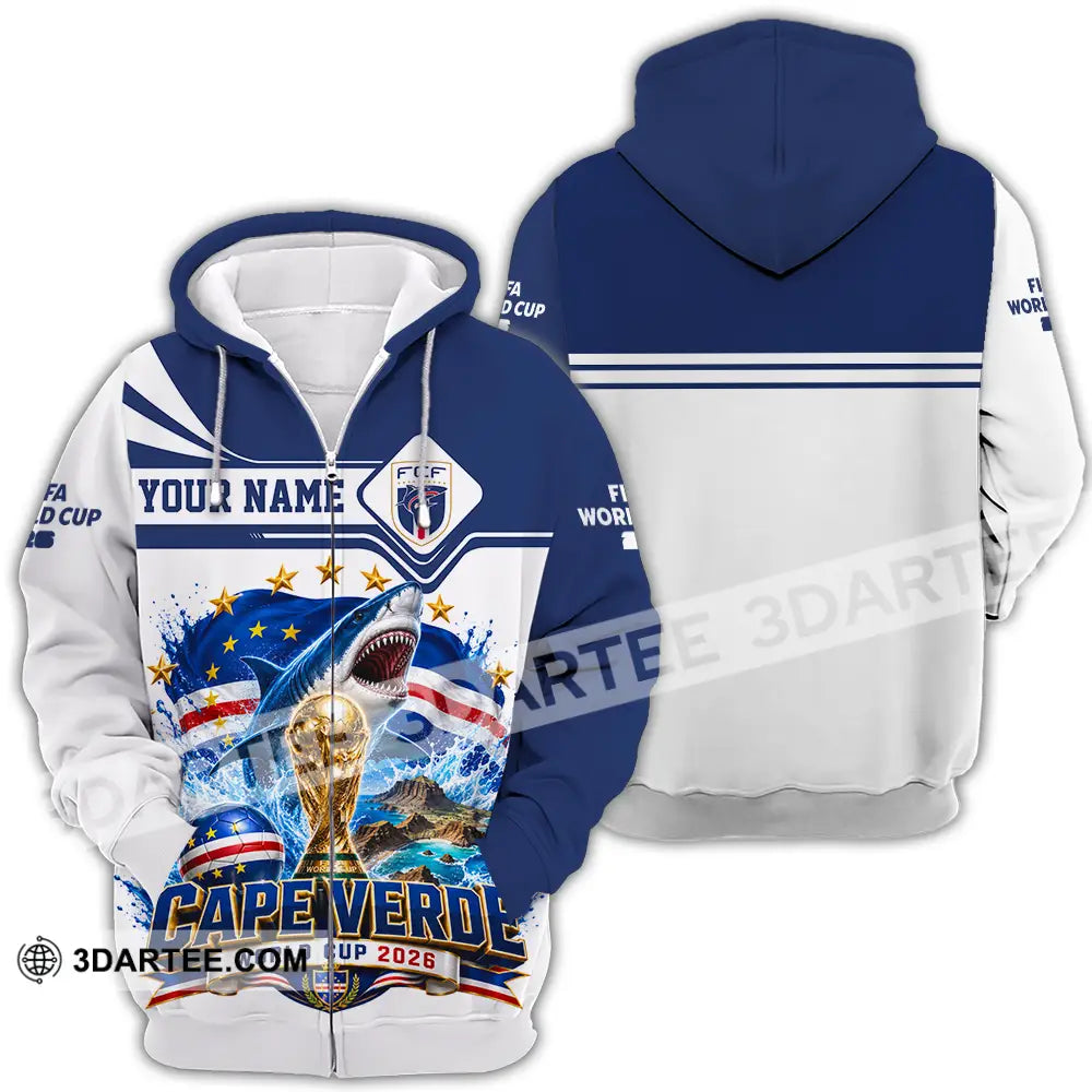 Unisex Shirt - Custom Cape Verde World Cup 2026 Shirt - Zipper Hoodie / S - T-shirt