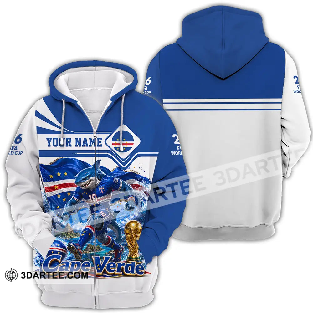 Unisex Shirt - Custom Cape Verde World Cup 2026 Shirt - Zipper Hoodie / S - T-shirt