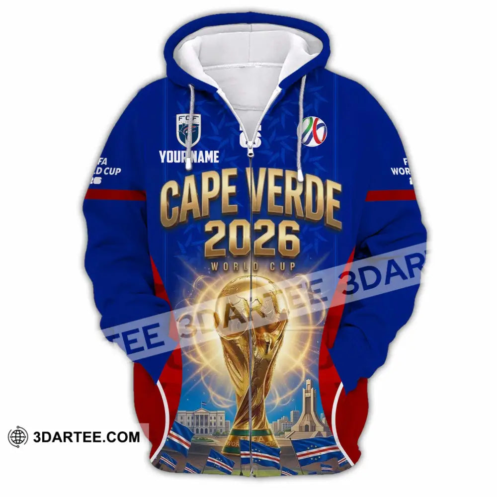 Unisex Shirt - Custom Cape Verde World Cup 2026 Shirt - Zipper Hoodie / S - T-shirt