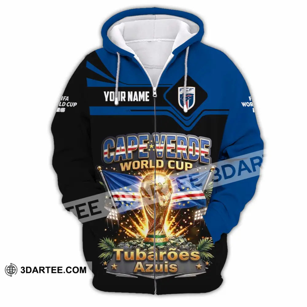 Unisex Shirt - Custom Cape Verde World Cup 2026 Shirt - Zipper Hoodie / S - T-shirt